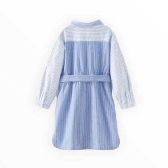 ZARA Kids | Blue | CONTRASTING STRIPED POPLIN SHIRTDRESS - Picture 3 of 5